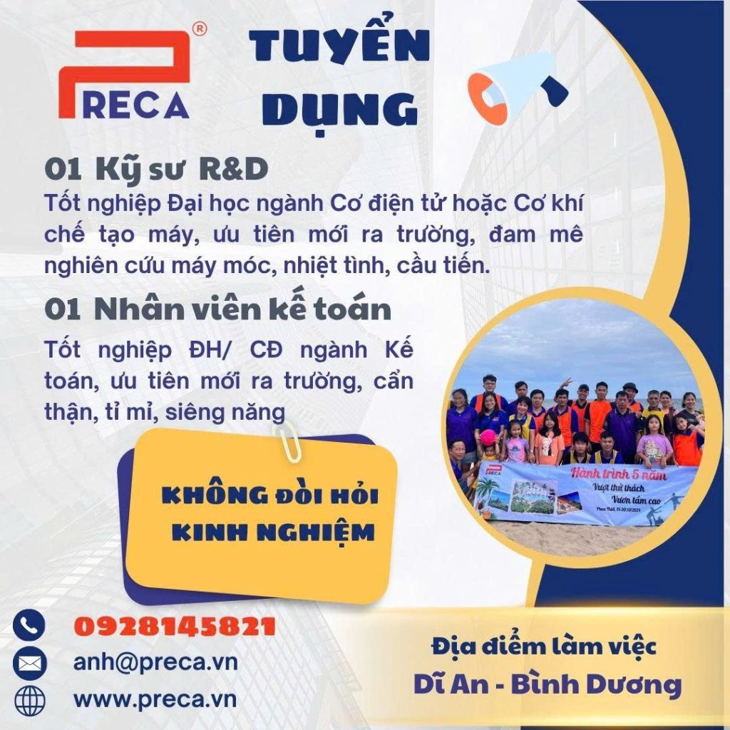 TUYỂN DỤNG: KỸ SƯ R&D & KẾ TOÁN - CHẤP NHẬN SINH VIÊN MỚI RA TRƯỜNG!
